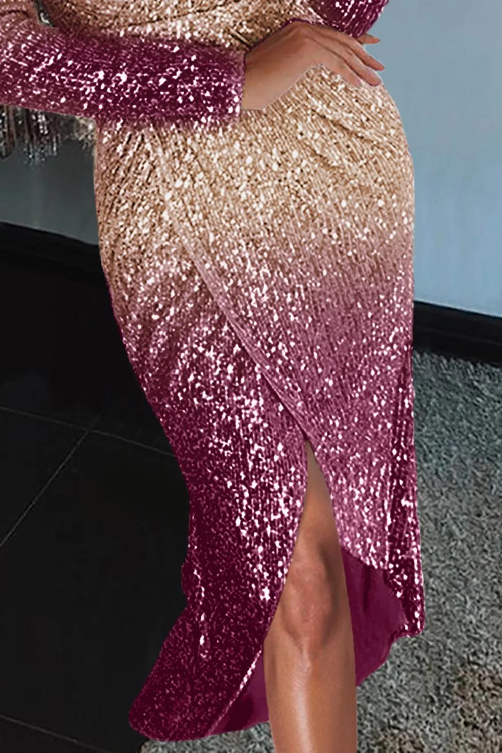 Ruched Sequin Wrapped