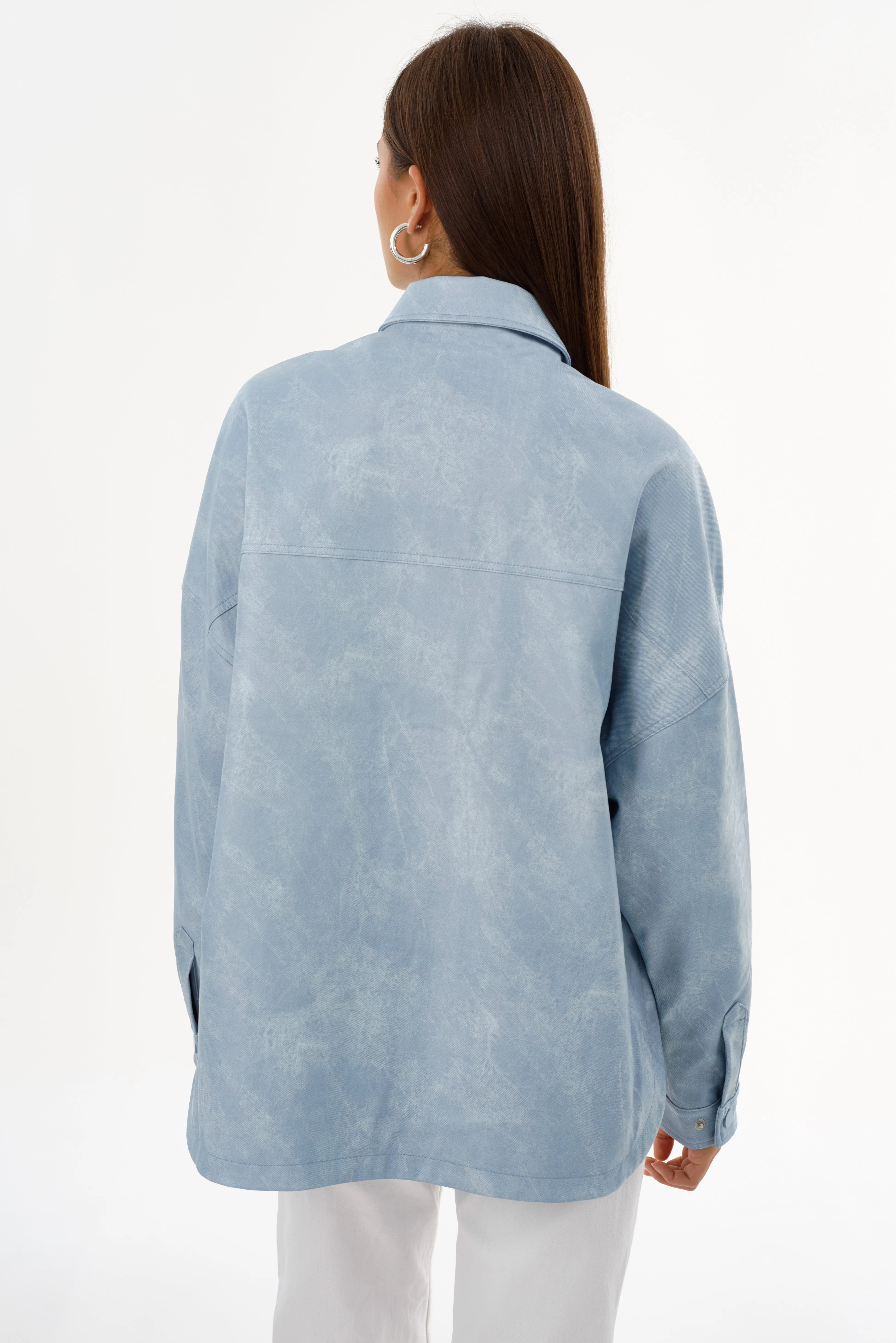 SIDONIE | Faux Leather Oversized Jacket
