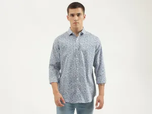 Slim Fit Cut Away Collar Printed Shirts