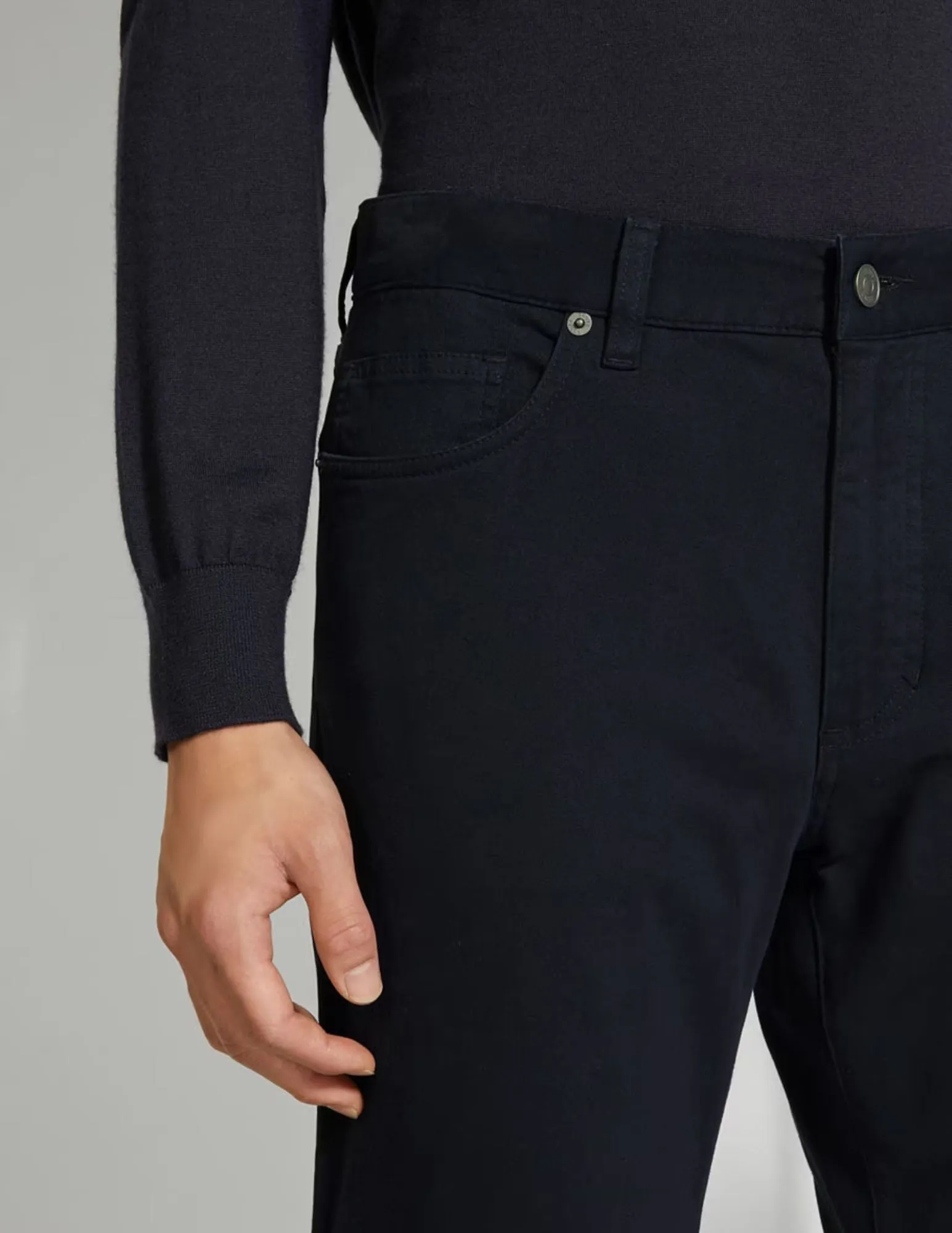 Stretch Cotton Roccia Jean | Navy