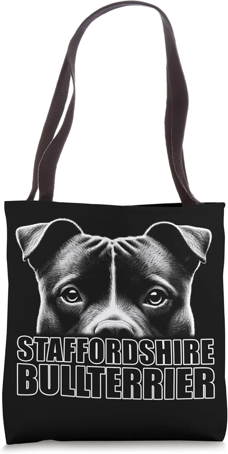 Stylish Staffordshire Bull Terrier Design with Text Tote Bag
