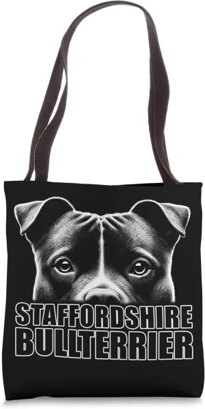 Stylish Staffordshire Bull Terrier Design with Text Tote Bag
