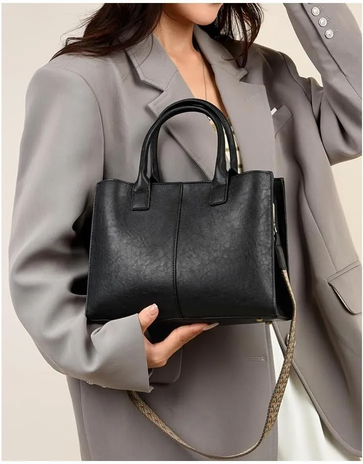 Stylish Yellow Leather Handbag for Women - Large Capacity Shoulder Bag