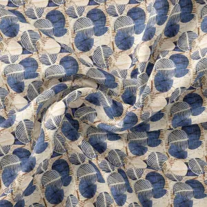 Stylized Round Leaf Digital Printed Fabric - Pure Georgette