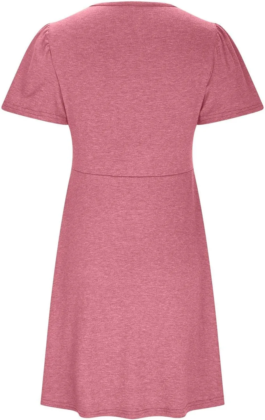 Sundresses for Women Stylish Twist Knot Wrap V Neck Sexy Party Dress Short Sleeve Summer Beach Dress A-Line Comfort