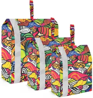 Sushi Vivid Color 3 Piecing Packing Travel Bag Collapsible Garment Bag Closet Storage Plastic Bags Clothing Storage