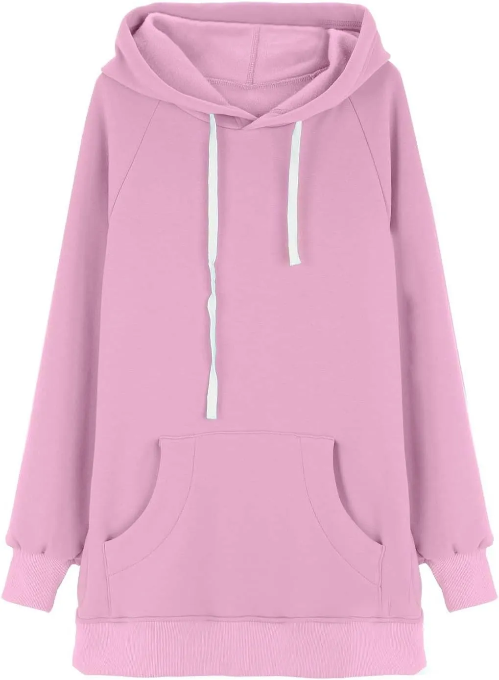 The Warmys Oversized Hoodie Dress, Sherpa Lined Long Sleeve Split Hem Valentines Day Pullover Sweatshirts with Pocket