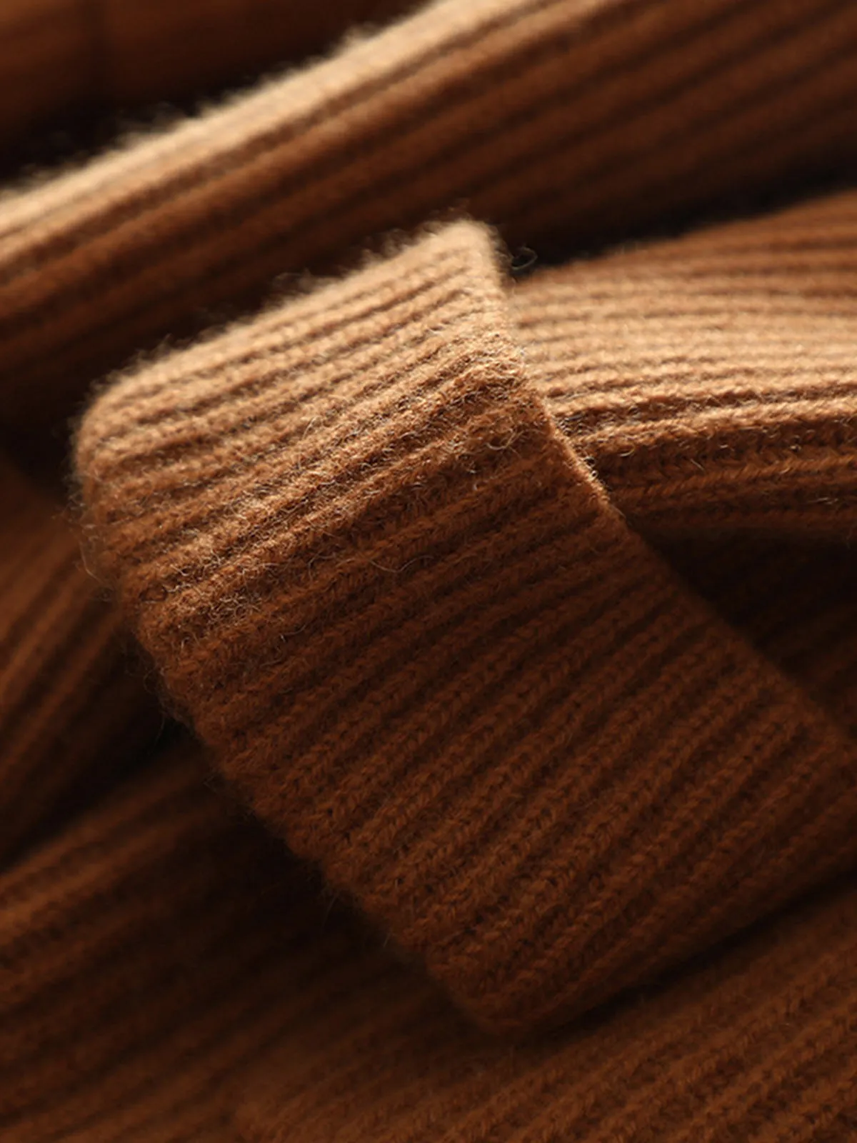 Thickened Mid-length Belted Knit Cashmere Wool Blended Cardigan
