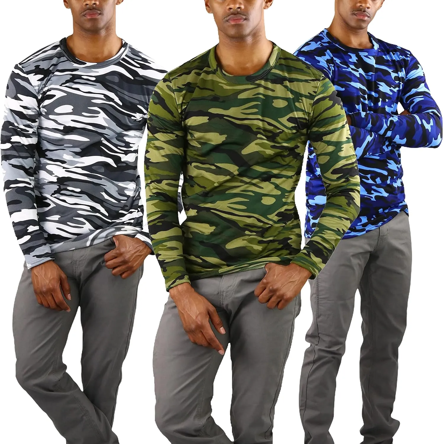 ToBeInStyle Men's Premium Fleece Lined Microfiber Thermal Long Sleeve Crewneck Shirt Top