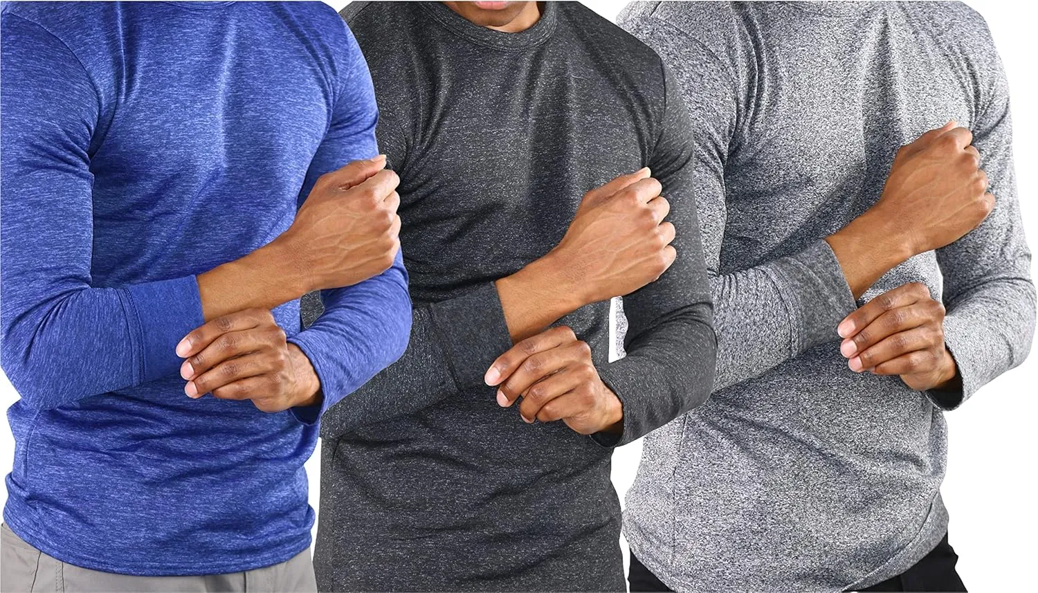 ToBeInStyle Men's Premium Fleece Lined Microfiber Thermal Long Sleeve Crewneck Shirt Top
