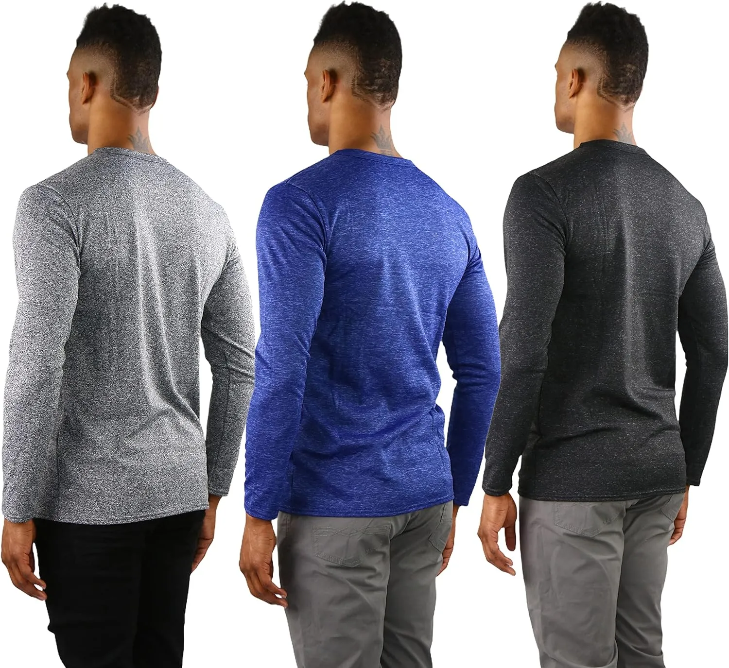 ToBeInStyle Men's Premium Fleece Lined Microfiber Thermal Long Sleeve Crewneck Shirt Top