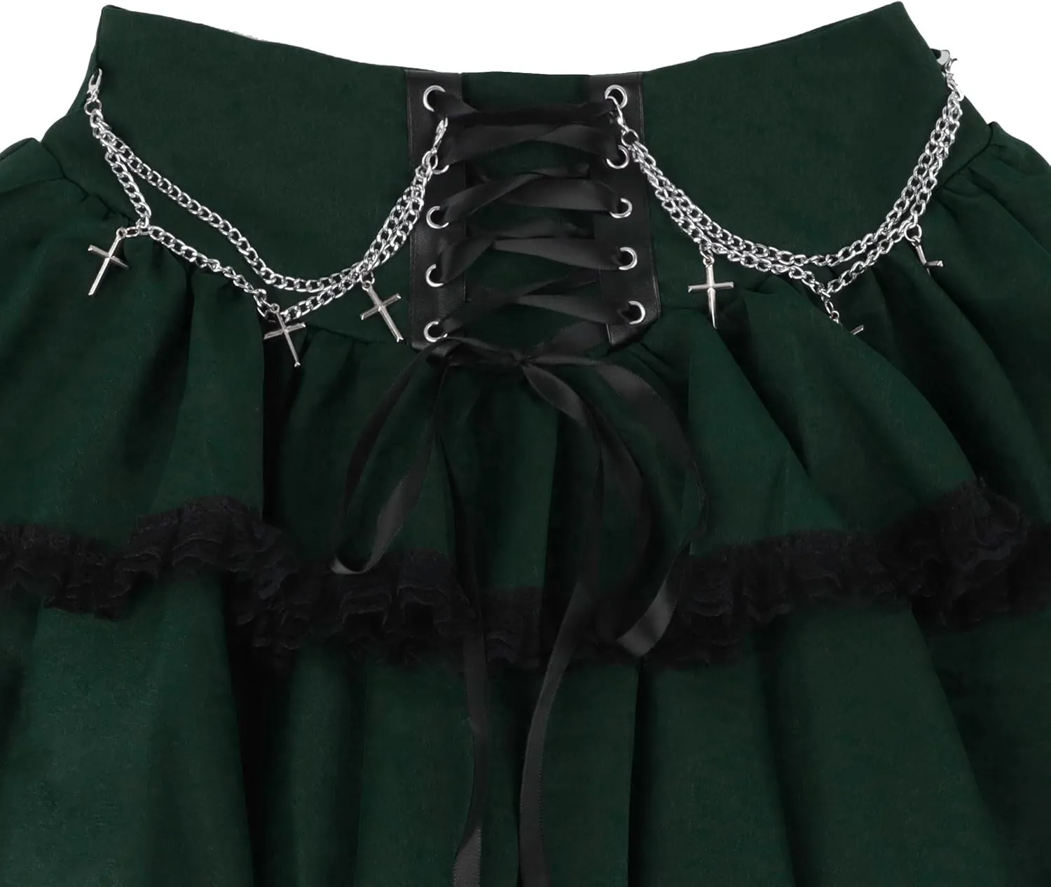 TSMNZMU Womens Gothic Mini Skirts High Waist Punk Grunge Pleated Skirts Harajuku Lolita Skirt Mall Goth Emo Skirt