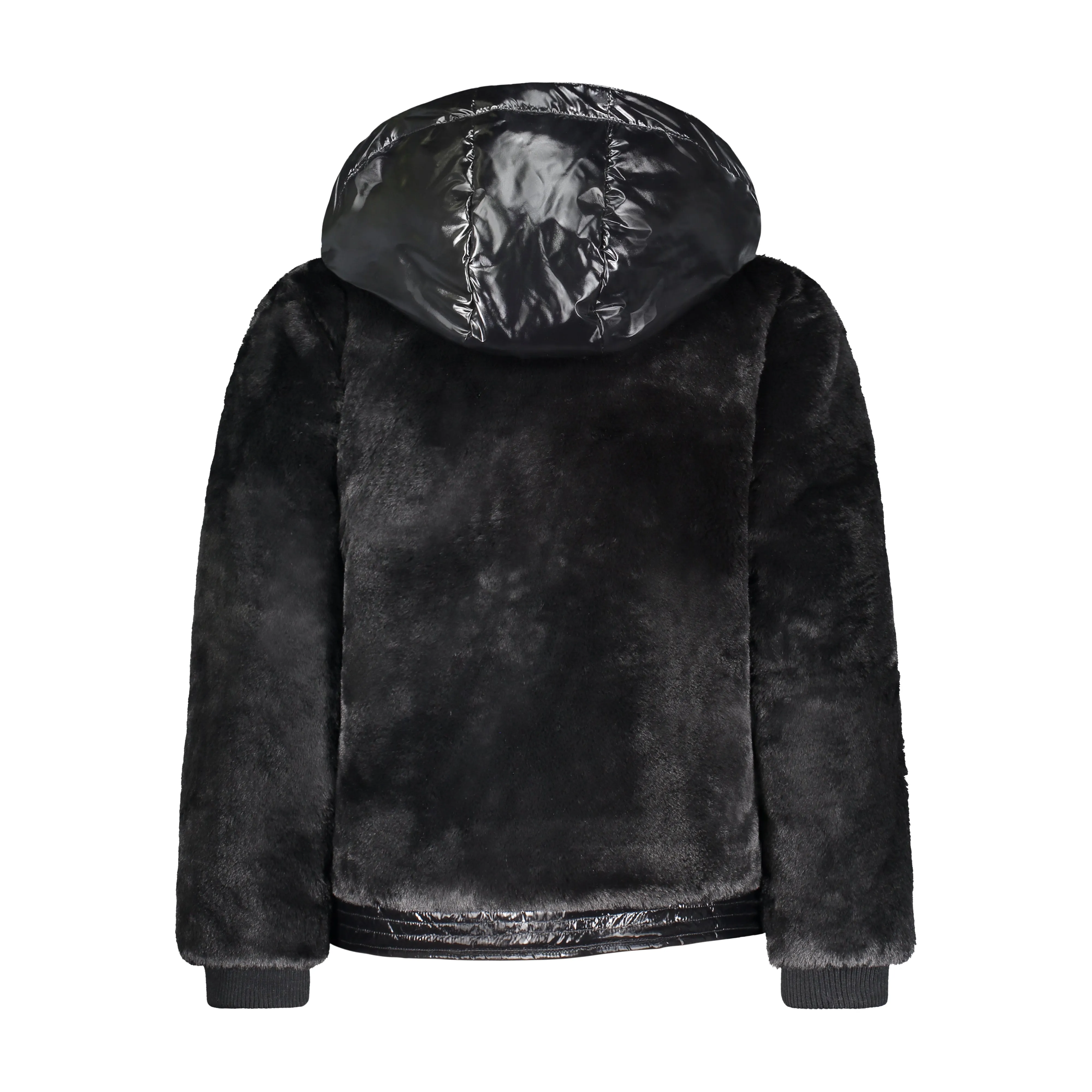 Vierra Rose Black Cruz Faux Fur Jacket
