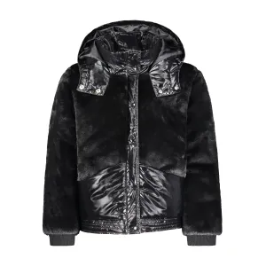 Vierra Rose Black Cruz Faux Fur Jacket
