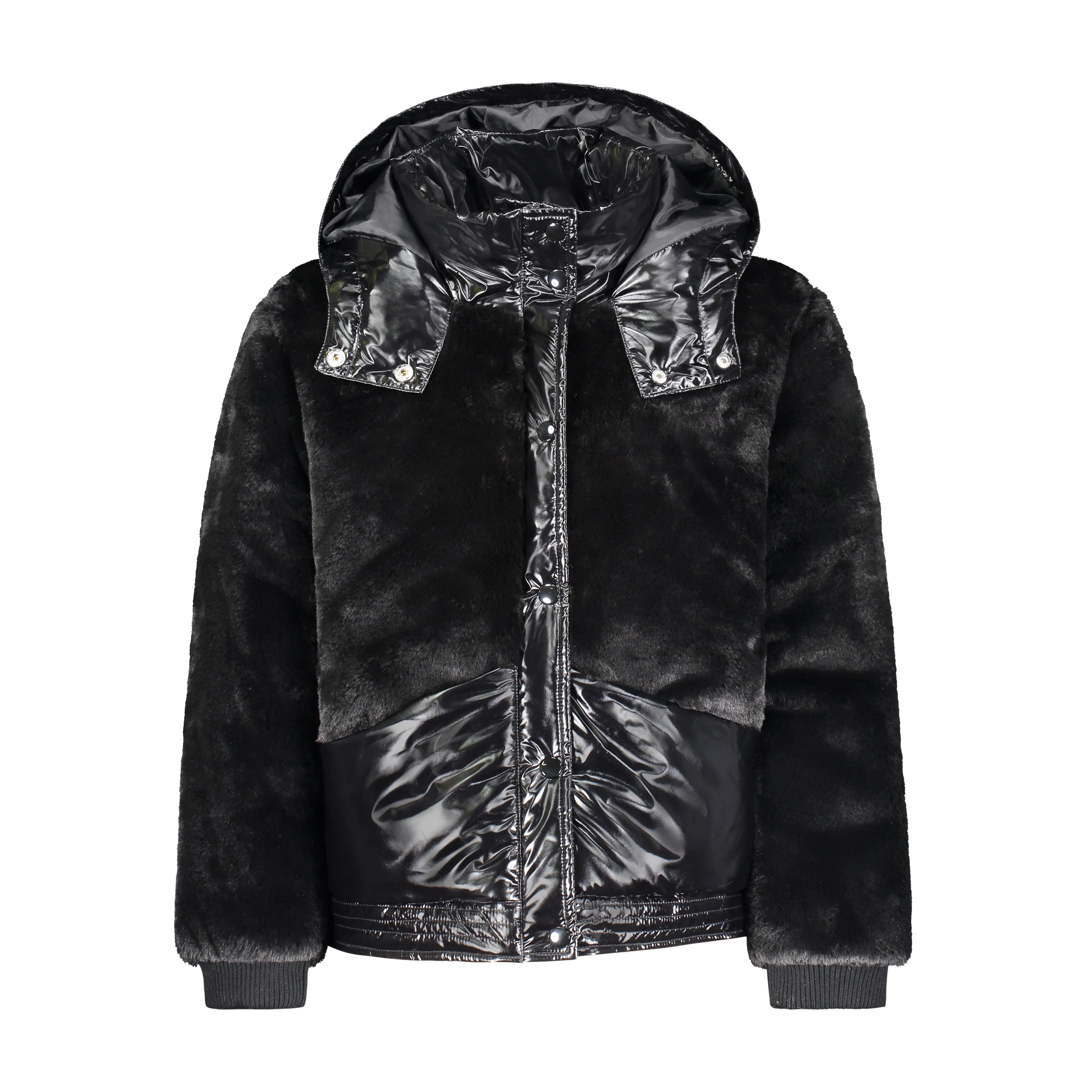 Vierra Rose Black Cruz Faux Fur Jacket