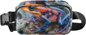 Vivid Frog Fanny Pack Water Resistant, Women Men Waist Pack Sling Bag Purse for Travel Hiking
