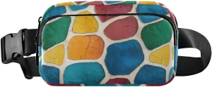 Vivid Giraffe Skin Fanny Pack Water Resistant, Women Men Waist Pack Sling Bag Purse for Travel Hiking