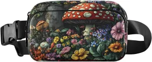 Vivid Mushroom Fanny Pack Water Resistant, Women Men Waist Pack Sling Bag Purse for Travel Hiking