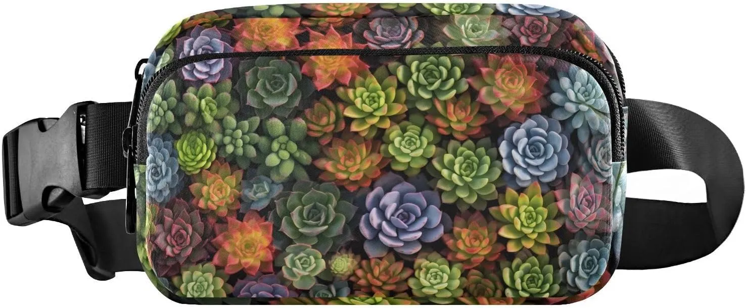Vivid Plants Fanny Pack for Travel Hiking Water Resistant Waist Pack Sling Bag Purse for Women Men