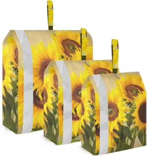 Vivid Sunflowers Packing Cubes Set of 3, Lightweight Travel Luggage Organizers Foldable Bags for Easy Packing and Organization
