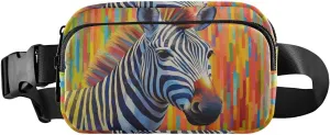 Vivid Zebra Fanny Pack for Travel Hiking Water Resistant Waist Pack Sling Bag Purse for Women Men