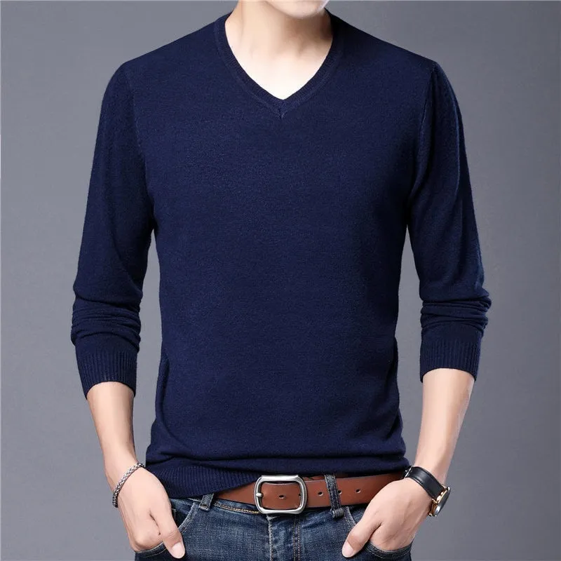 West Louis Autumn Casual V-Neck Pullover