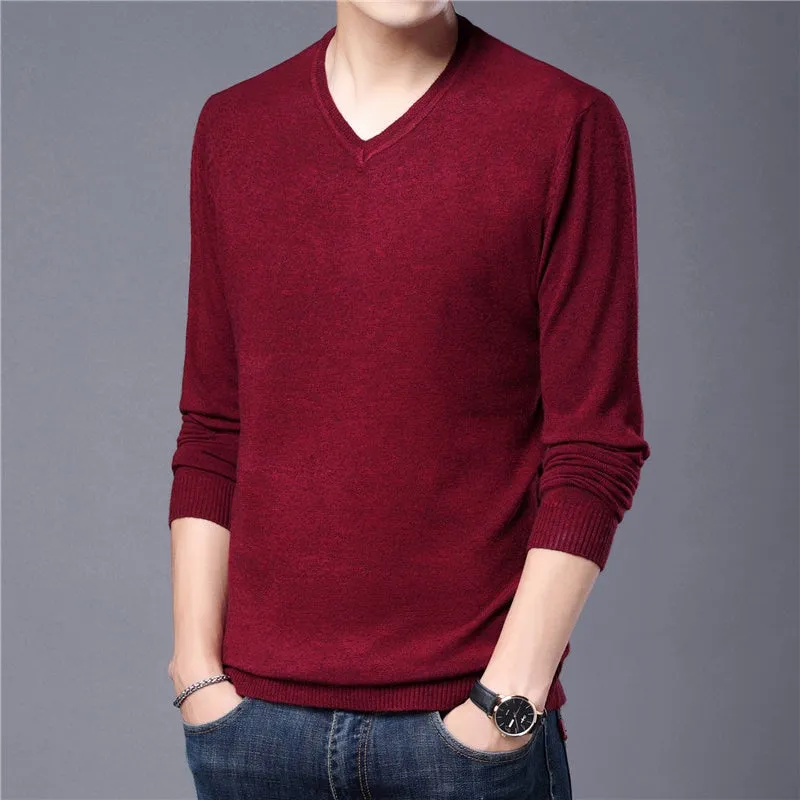 West Louis Autumn Casual V-Neck Pullover
