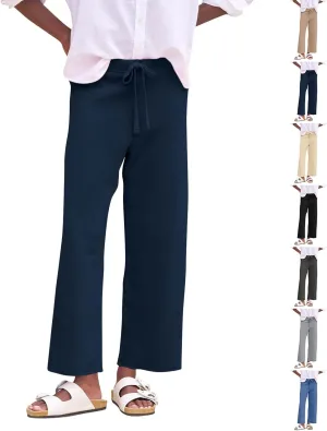 Wide Leg Sweatpants Women Baggy High Waist Drawstring Casual Trouser Style Lounge Pants Comfy Cotton Sweatpants