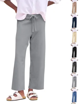 Wide Leg Sweatpants Women Baggy High Waist Drawstring Casual Trouser Style Lounge Pants Comfy Cotton Sweatpants