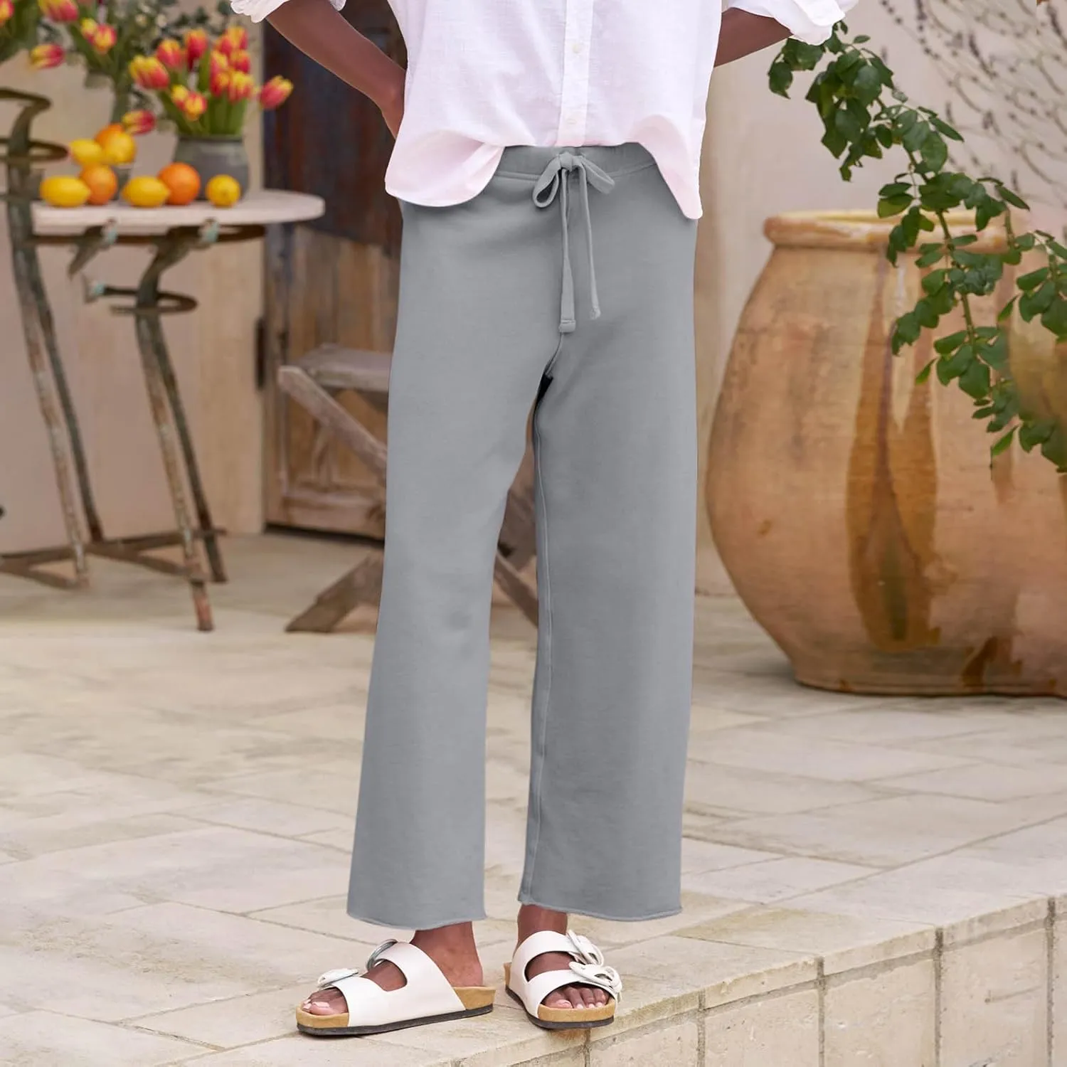 Wide Leg Sweatpants Women Baggy High Waist Drawstring Casual Trouser Style Lounge Pants Comfy Cotton Sweatpants