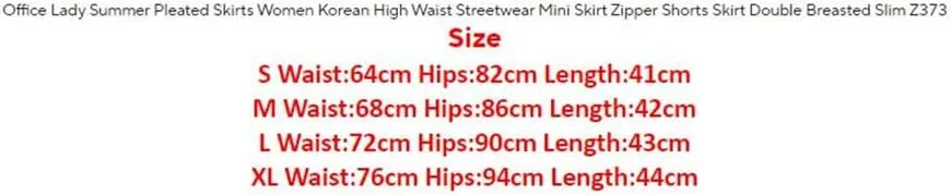 Women Office Summer Pleated Skirts High Waist Zipper Double Breasted Slim Mini Skirt