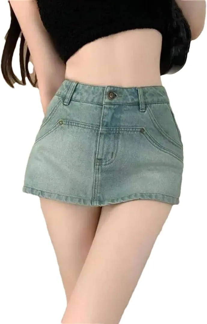 Women Summer High Waisted Denim Skirt Sexy Bodycon Party Denim Mini Skirts
