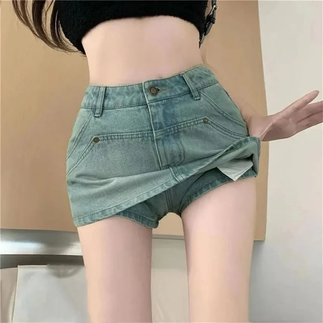 Women Summer High Waisted Denim Skirt Sexy Bodycon Party Denim Mini Skirts