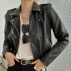 Women’s Black Real Sheepskin Belted Slim Fit Biker Jacket | Real Leather