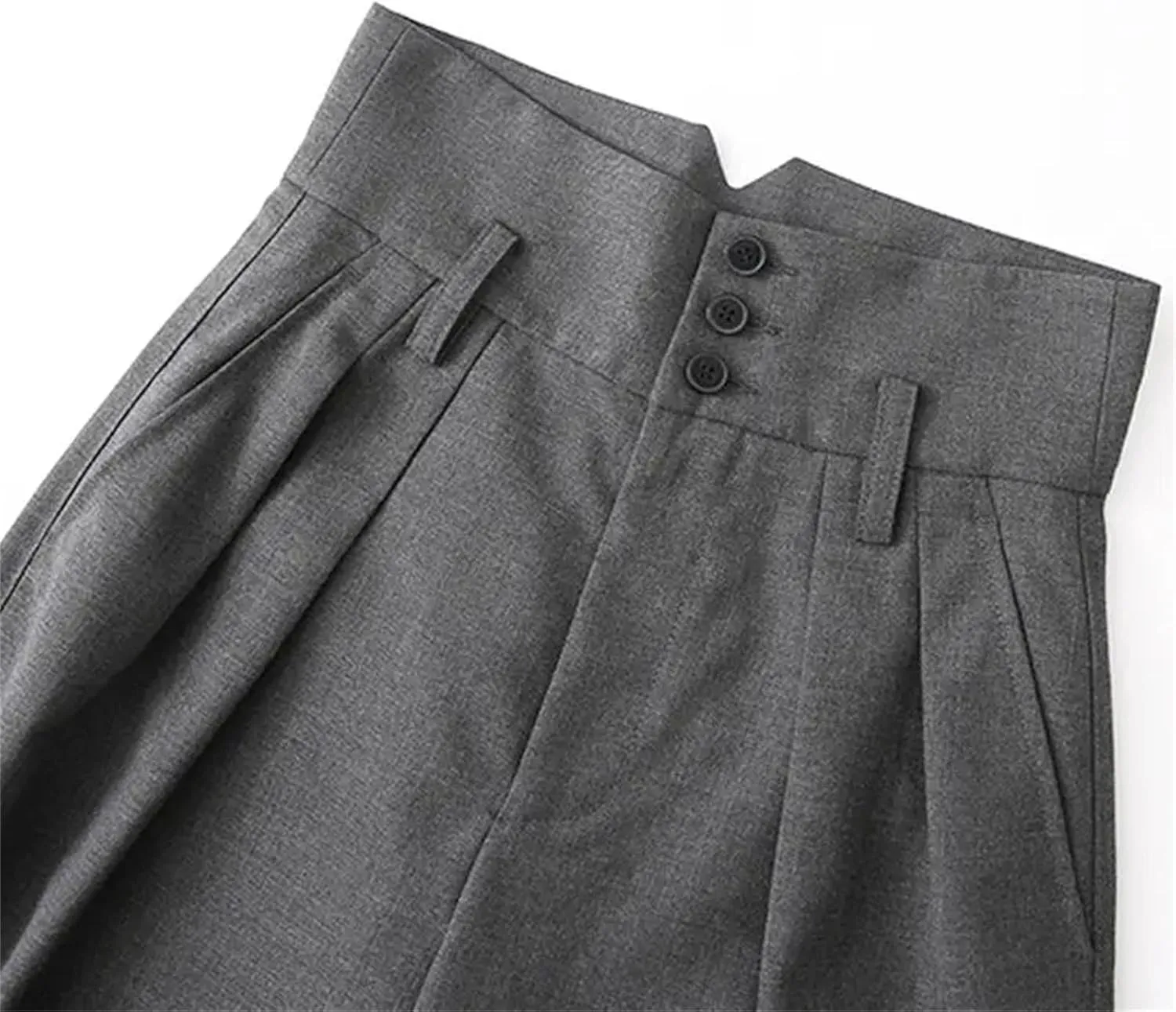 Womens Corset Overalls Wide-Leg Pants High Waist Year-Round Retro Casual Trousers