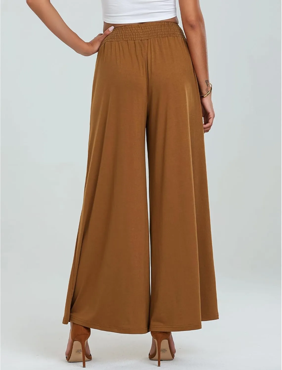 Womens Cotton Linen Pants Wide Leg Pants Summer Vacation Beach Pant Solid Color Loose Casual Trousers with Pockets