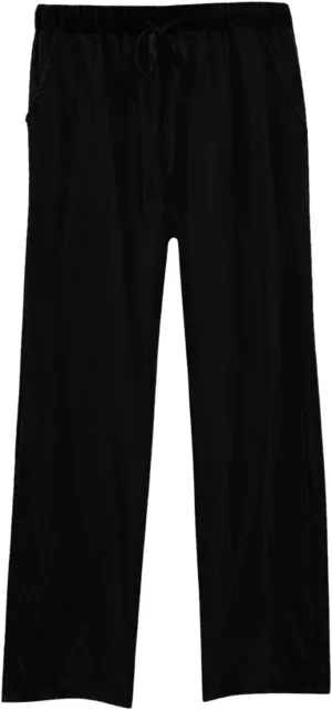 Women's Cotton Linen Trousers Casual Fashionable High-Waisted Drawstring Pants Straight Loose Pant for Joggers Outdoor