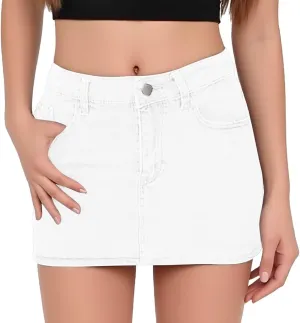 Womens Denim Skirts Jean High Waisted Casual Short Mini Skirt Summer Outfits Fashion Cute Clothes with Pockets