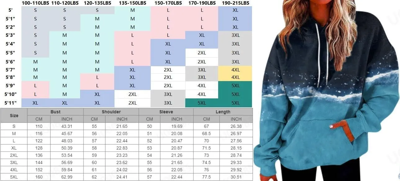 Women's Hoodies Sweatshirts Cute Long Sleeve Tops Loose Fleece Pullovers with Pocket