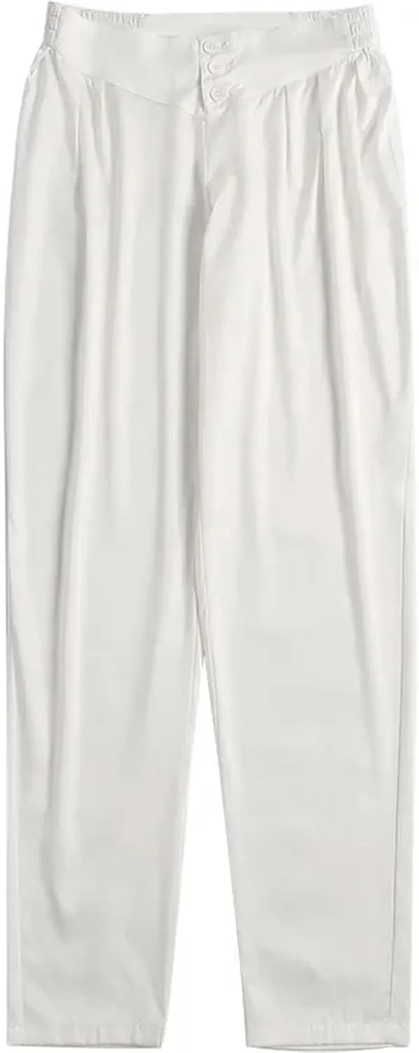 Womens Mulberry Silk Harem Pants Heavyweight Year-Round Casual Summer Loungewear