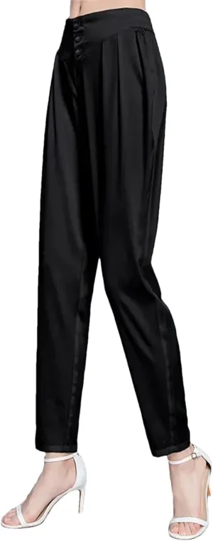 Womens Mulberry Silk Harem Pants Heavyweight Year-Round Casual Summer Loungewear