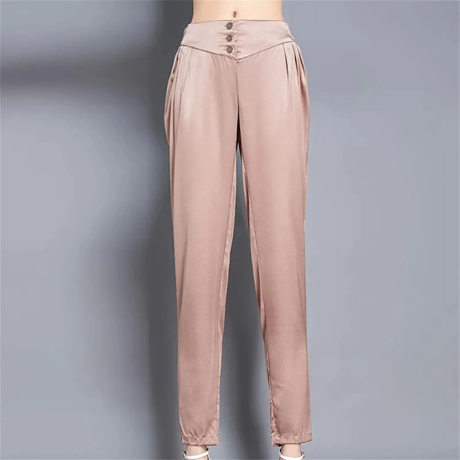 Womens Mulberry Silk Harem Pants Heavyweight Year-Round Casual Summer Loungewear