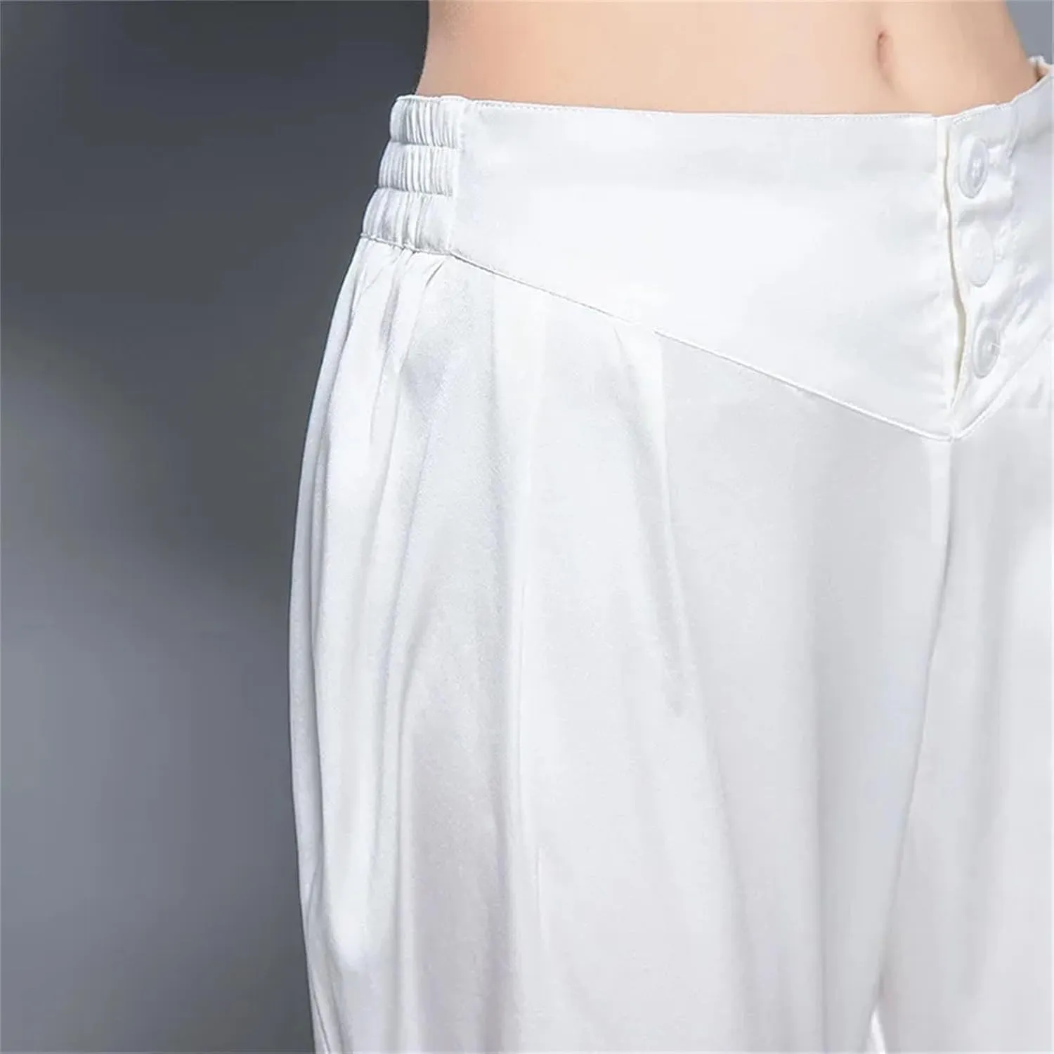 Womens Mulberry Silk Harem Pants Heavyweight Year-Round Casual Summer Loungewear