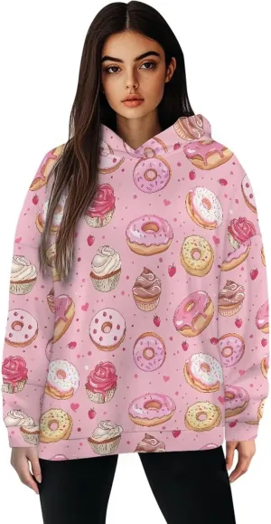 Womens Oversized Hoodies Sweatshirts Long Sleeve Hooded Pullover Fall/Winter Outfits Size S-2XL