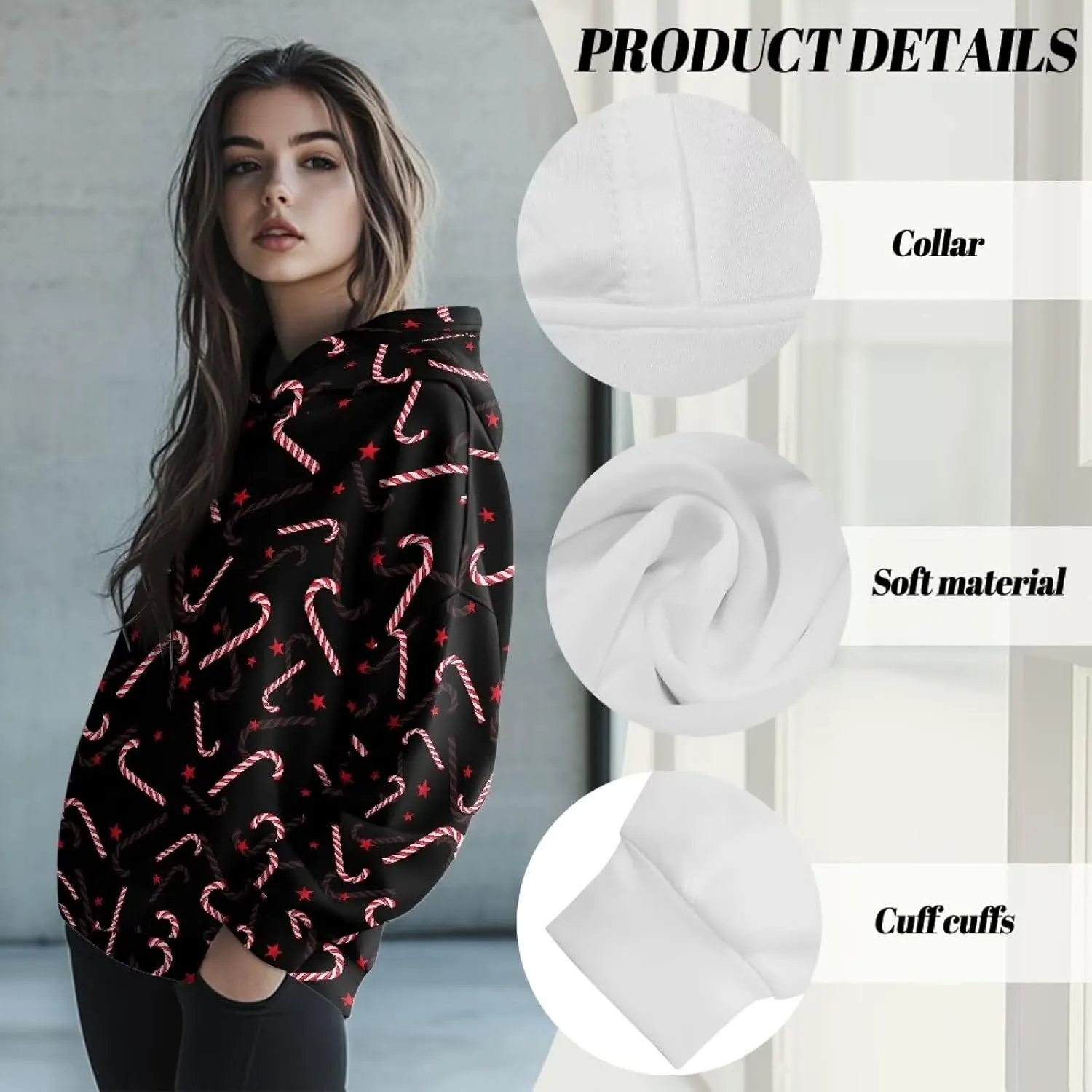 Womens Oversized Hoodies Sweatshirts Long Sleeve Hooded Pullover Fall/Winter Outfits Size S-2XL