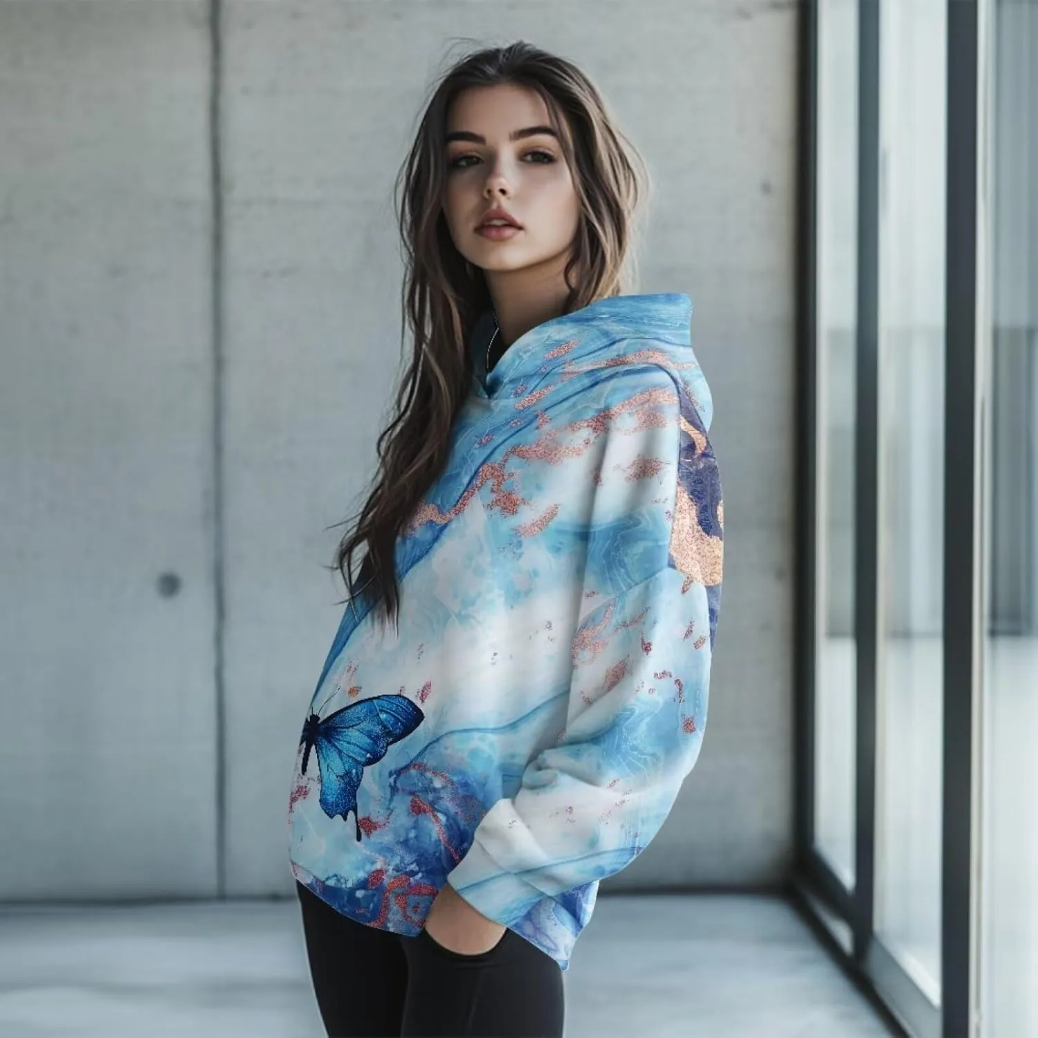 Womens Oversized Hoodies Sweatshirts Long Sleeve Hooded Pullover Fall/Winter Outfits Size S-2XL