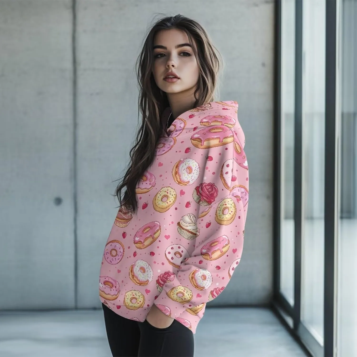Womens Oversized Hoodies Sweatshirts Long Sleeve Hooded Pullover Fall/Winter Outfits Size S-2XL