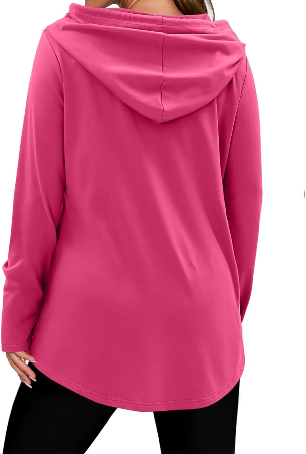Women's Quarter Zip Tunic Hoodies Pullover Long Hooded Sweatshirts Long Sleeve Tops