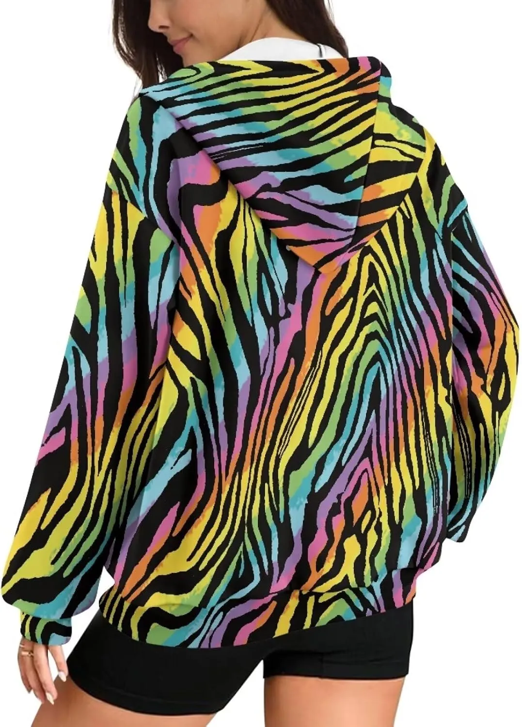 Womens Zipper Hoodie Casual Drawstring Hoodies Trendy Athletic Sweatshirt, Plus