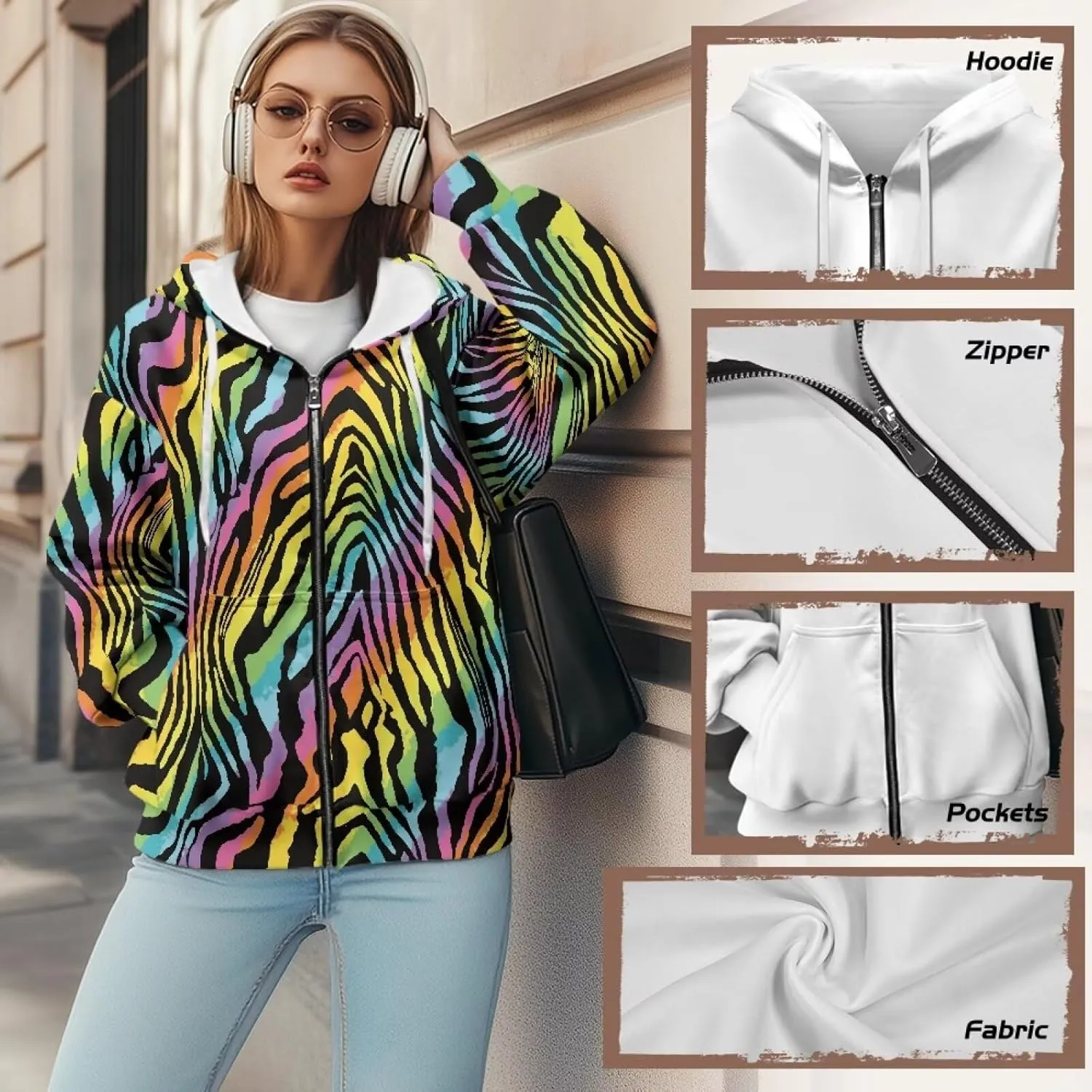 Womens Zipper Hoodie Casual Drawstring Hoodies Trendy Athletic Sweatshirt, Plus